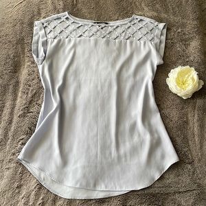 Express 💜 Polyester Lattice Detail Blouse Top, XS